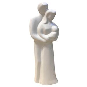 Handmade  Sentimental Porcelain Family Sculpture Depicts Father Mother & Child